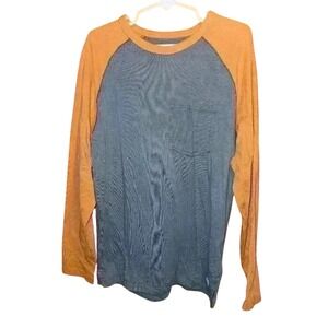 DepartWest Buckle Long‎ Sleeve Baseball T-shirt Youth 6/XS Orange Grey